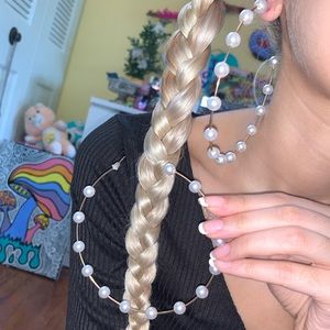 Infinity Jumbo Faux Pearl Bead Hoop Set